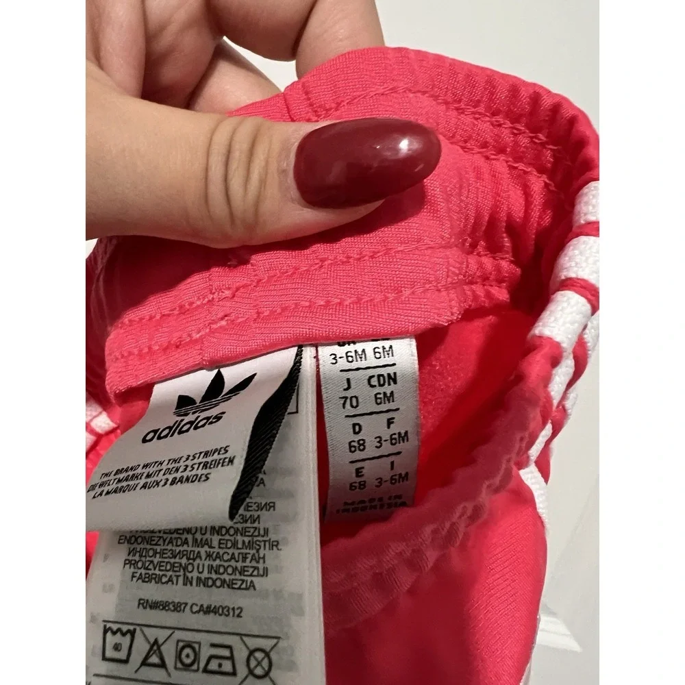 Adidas Baby‎ Girl Track Suit Pink Size 3-6 Months Striped Athletic Hot Pink Zip